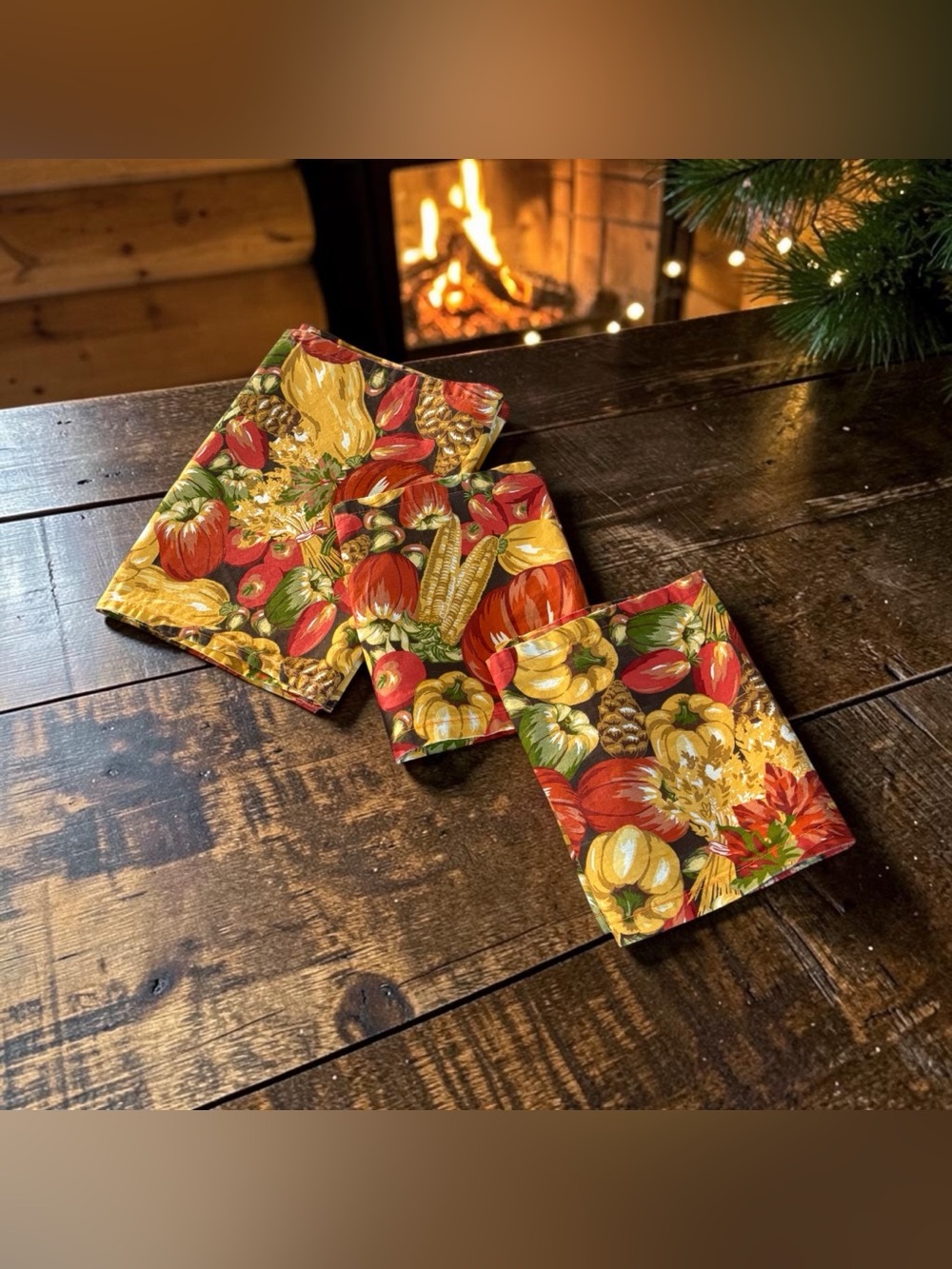 Better Homes Garden Fabric Table Runner & 2 Long Napkins Harvest  Thanksgiving